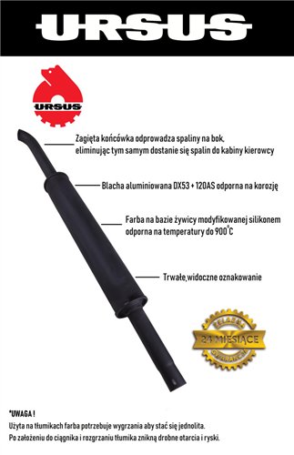 Tłumik okrągły długi 5.4kg 1280mm C-360 ORYGINAŁ URSUS
