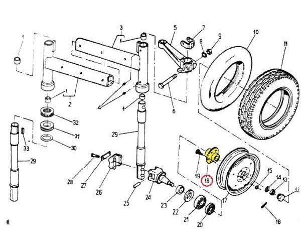 Piasta koła przedniego (6 otworów) C-330/360