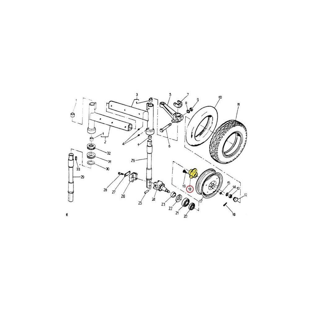 Piasta koła przedniego (6 otworów) C-330/360