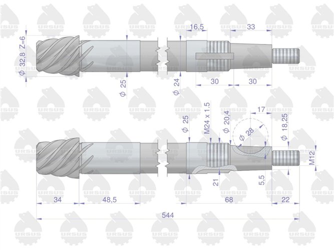 Wałek kierowniczy C-330 ORYGINAŁ URSUS