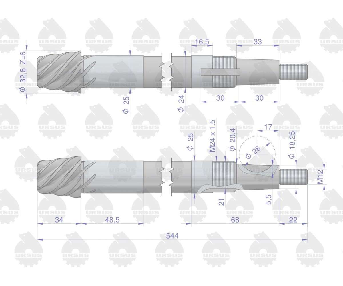 Wałek kierowniczy C-330 ORYGINAŁ URSUS