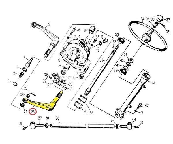 Ramię mechanizmu kierowniczego lewe C-330 ORYGINAŁ URSUS