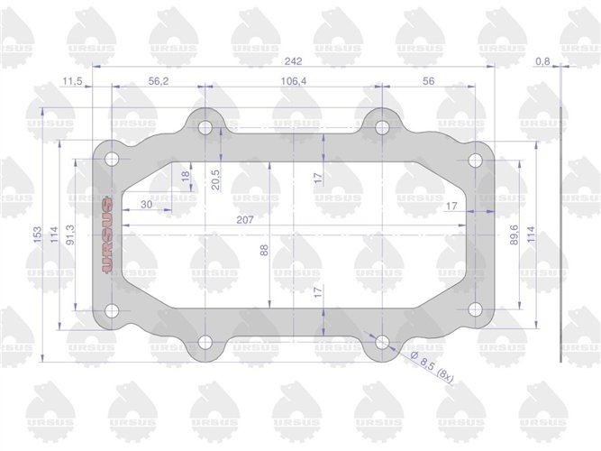 Uszczelka kolumny kierowniczej krążelit 0.8mm C-330 ( sprzedawane po 10 ) ORYGINAŁ URSUS