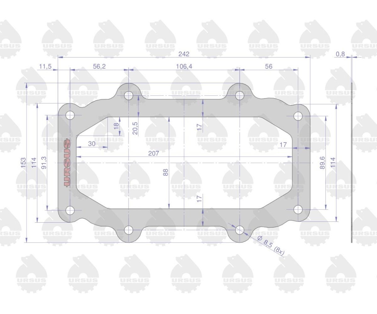 Uszczelka kolumny kierowniczej krążelit 0.8mm C-330 ( sprzedawane po 10 ) ORYGINAŁ URSUS