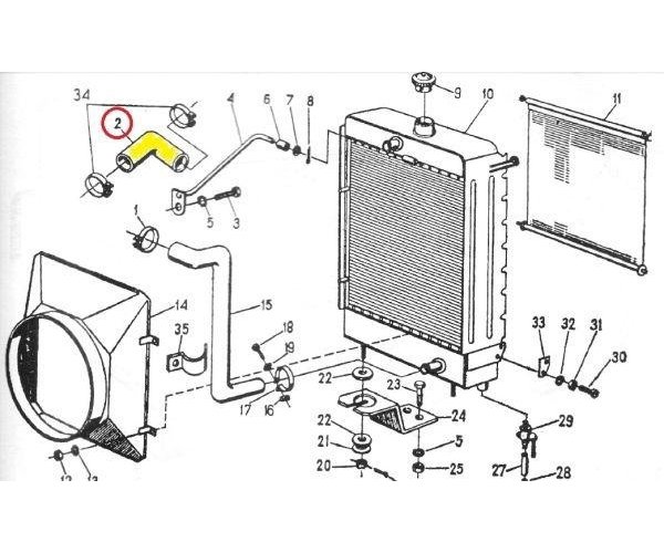 Przewód gumowy górny chłodnicy zbrojony płótnem C-330 (rura wody)