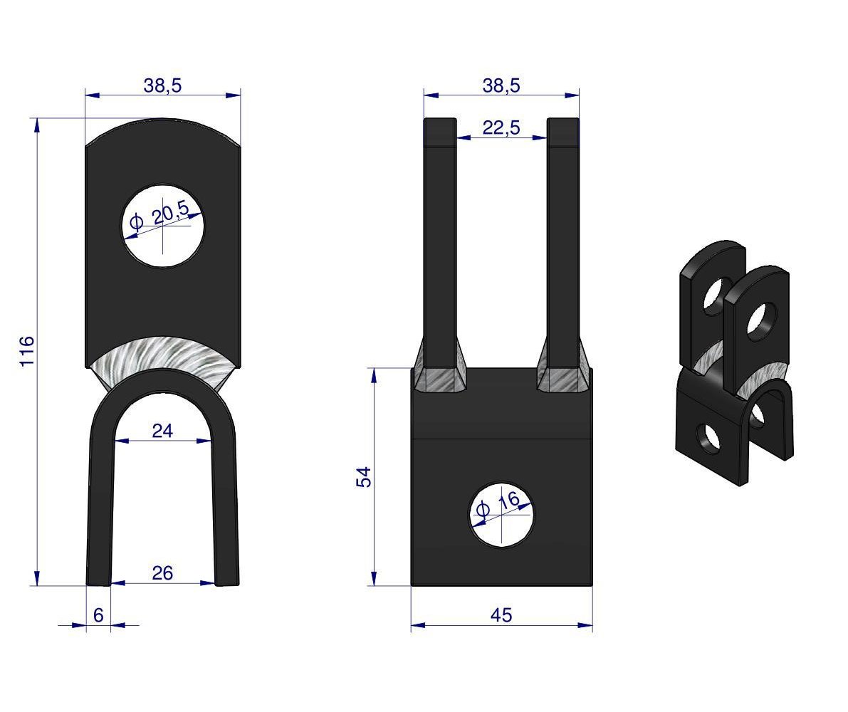 Widełki górne wieszaka P C-330