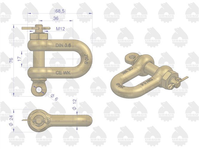 Ucho łańcucha bocznego C-330 ORYGINAŁ URSUS