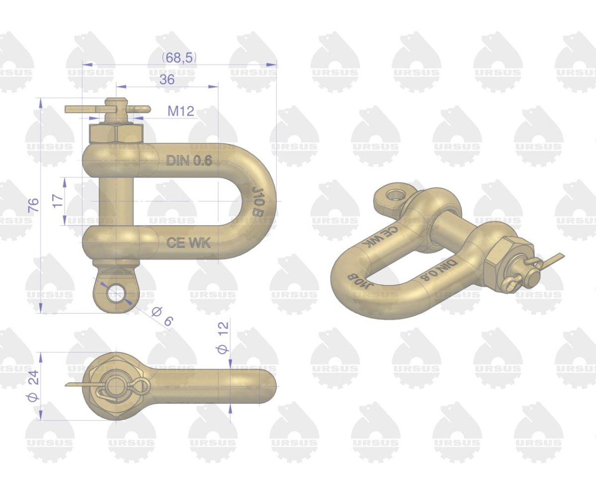 Ucho łańcucha bocznego C-330 ORYGINAŁ URSUS
