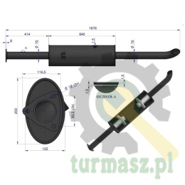 Tłumik TURBO C-385 89014040 ORYGINAŁ URSUS