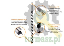 Wiertło do drewna kręte - świder 20x600 mm / TEGER