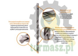 Wiertło do metalu HSS - przedłużane (DIN 340) 10.0/184 mm / TEGER