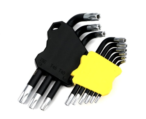 Zestaw kluczy TORX T10-T50 ze stali S2 9el w uchwycie Waryński Zestaw kluczy TORX T10-T50 ze stali S2 9el w uchwycie Waryński