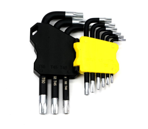 Zestaw kluczy TORX T10-T50 ze stali S2 9el w uchwycie Waryński Zestaw kluczy TORX T10-T50 ze stali S2 9el w uchwycie Waryński