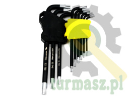 Zestaw kluczy przedłużonych TORX T10-T50 ze stali S2 9el w uchwycie Waryński