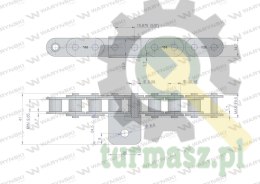 Łańcuch C10B (R1 5/8) przenośnika Kombajnu do Porzeczek 23 łopatek Waryński