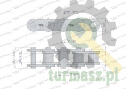 Łańcuch rolkowy 06B-1 (R1 3/8) 2.5 m Waryński