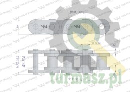 Łańcuch rolkowy 12AH-1 ANSI A 60H (R1 3/4) Waryński ( sprzedawane po 20m )