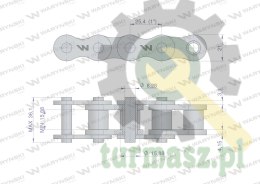 Łańcuch rolkowy 16B-1-104PZ (R1 1) adaptera A2H zastosowanie Rozrzutnik Waryński