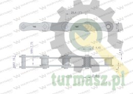 Łańcuch rolkowy 208B (R1 1) 5 m Waryński