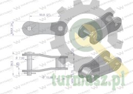 Półogniwo łańcucha P216A 2080 (R1 2) Waryński ( sprzedawane po 5 )