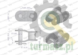 Półogniwo łańcucha prosta płytka P10B-1 (R1 5/8) Waryński ( sprzedawane po 10 )