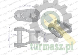 Półogniwo łańcucha przemysłowe P10AH-1 ANSI A 50H (R1 5/8) Waryński ( sprzedawane po 10 )