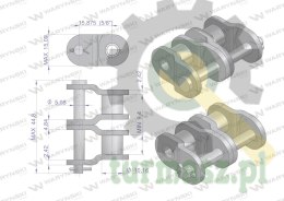 Półogniwo łańcucha przemysłowe P10AH-2 ANSI A 50H (R2 5/8) Waryński ( sprzedawane po 5 )