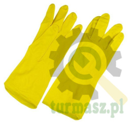 Rękawice ochronne gumowe flokowane żółte M 50g ogólne prace mechaniczne oraz rolnictwo i ogrodnictwo ( sprzedawane po 12 )