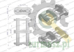 Zamek łańcucha przemysłowego Z16AH-2 ANSI A 80H (R2 1) Waryński ( sprzedawane po 5 )