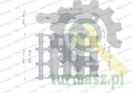 Łańcuch rolkowy 20B-3 (R3 1.1/4) 5 m Waryński