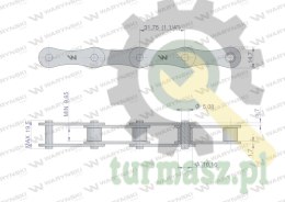 Łańcuch rolkowy 210B (R1 1.1/4) 5 m Waryński