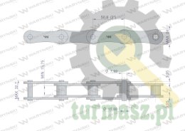 Łańcuch rolkowy 216A 2080 (R1 2) 5 m Waryński