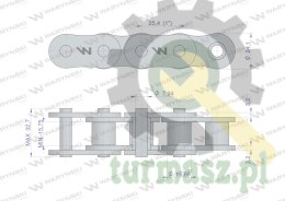 Łańcuch rolkowy 80SP (R1 1) 5m Waryński