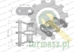 Półogniwo łańcucha 20B-2 (R2 1.1/4) Waryński ( sprzedawane po 5 )