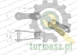 Półogniwo łańcucha 212B (R1 1.1/2) Waryński ( sprzedawane po 5 )