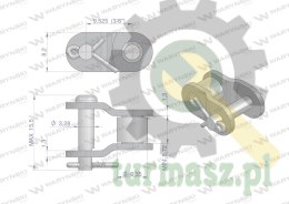 Półogniwo łańcucha P06B-1 (R1 3/8) Waryński ( sprzedawane po 10 )