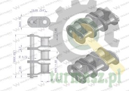 Półogniwo łańcucha P12B-3 (R3 3/4) Waryński ( sprzedawane po 5 )