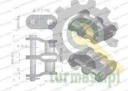 Półogniwo łańcucha prosta płytka P20B-2 (R2 1.1/4) Waryński ( sprzedawane po 5 )