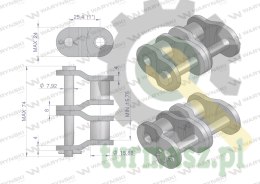 Półogniwo łańcucha przemysłowe P16AH-2 ANSI A 80H (R2 1) Waryński ( sprzedawane po 5 )