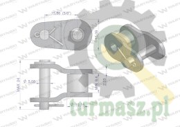 Półogniwo łańcucha wzmocnione P10A-1 ANSI A 50 (R1 5/8) Waryński ( sprzedawane po 10 )