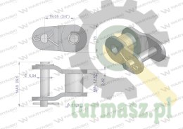 Półogniwo łańcucha wzmocnione P12A-1 ANSI A 60 (R1 3/4) Waryński ( sprzedawane po 10 )