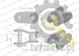 Półogniwo łańcucha wzmocnione P28A-1 ANSI A 140 (R1 1.3/4) Waryński