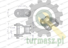 Półogniwo łańcucha wzmocnionego przemysłowego P08BH-1 (R1 1/2) Waryński ( sprzedawane po 10 )