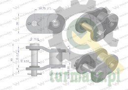 Półogniwo łańcucha z oringiem ANSI A 100 (R1 1.1/4) Waryński