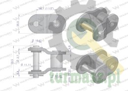 Półogniwo łańcucha z oringiem ANSI A 120 (R1 1.1/2) Waryński