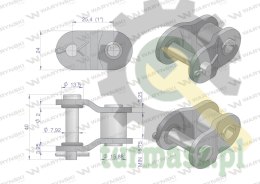 Półogniwo łańcucha z oringiem ANSI A 80 (R1 1) Waryński ( sprzedawane po 2 )