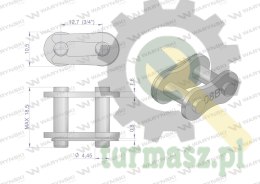 Zamek łańcucha 08B-1 (R1 1/2) Waryński ( sprzedawane po 10 )