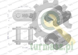 Zamek łańcucha prosta płytka Z08B-1 (R1 1/2) Waryński ( sprzedawane po 10 )