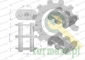 Zamek łańcucha prosta płytka Z08B-2 (R2 1/2) Waryński ( sprzedawane po 10 )