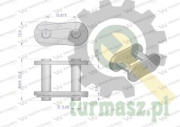 Zamek łańcucha wzmocniony Z10A-1 ANSI A 50 (R1 5/8) Waryński ( sprzedawane po 10 )